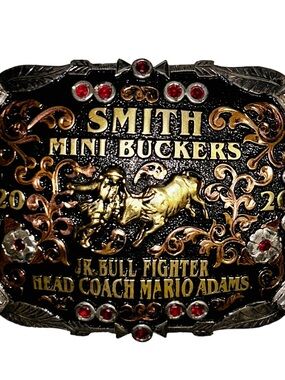 Corriente Co. ~ Smiths Mini Buckers ~ Jr. Bull Fighter ~ Gold & Silver Buckle